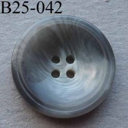 bouton 25 mm haut de gamme couleur gris marbré 4 trous diamètre 25 millimètres