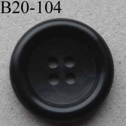 bouton 20 mm haut de gamme couleur noir 4 trous diamètre 20 millimètres