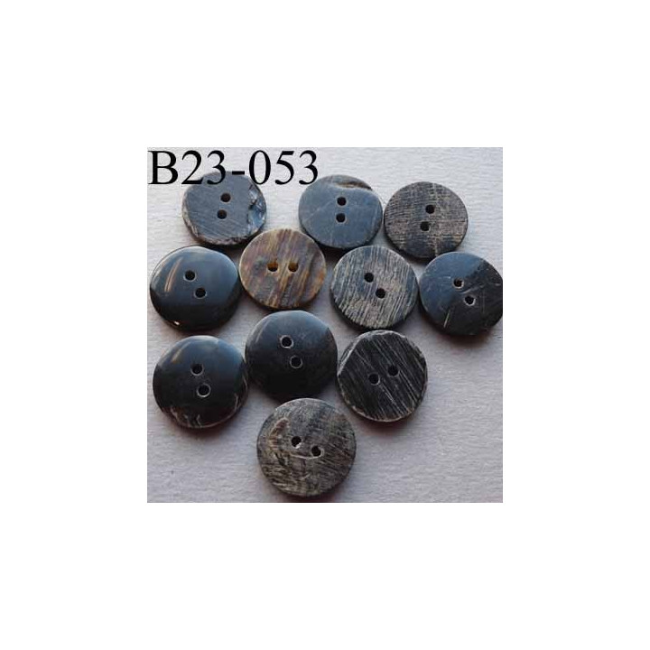 bouton fantaisie 23 mm haut de gamme couleur marron ou anthracite strié effet pierre ébréchée usée 4 trous 23 milimètres