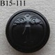  bouton métal 15 mm haut de gamme style ancien couleur noir inscription chiffre 1 accroche un anneau