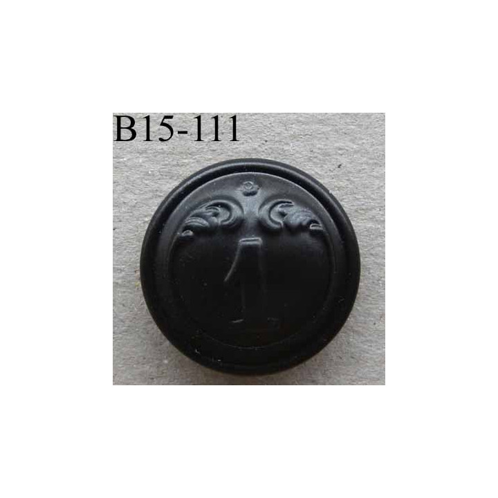  bouton métal 15 mm haut de gamme style ancien couleur noir inscription chiffre 1 accroche un anneau
