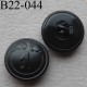  bouton métal 22 mm haut de gamme style ancien couleur noir inscription chiffre 1 accroche un anneau