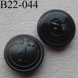  bouton métal 18 mm haut de gamme style ancien couleur noir inscription chiffre 1 accroche un anneau