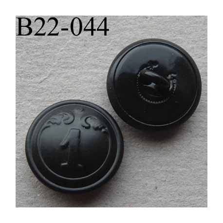  bouton métal 18 mm haut de gamme style ancien couleur noir inscription chiffre 1 accroche un anneau
