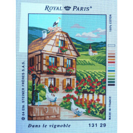 canevas 30X40 marque ROYAL PARIS thème le vignoble dimension 30 centimètres par 40 centimètres 100 % coton