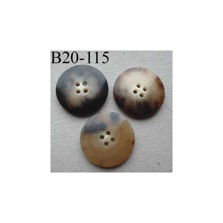 bouton 20 mm haut de gamme siglé CHRISTIAN LACROIX couleur marron marbré 4 trous vendu à l'unité