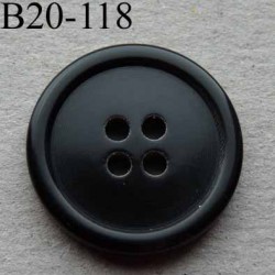 bouton 20 mm haut de gamme couleur noir 4 trous 