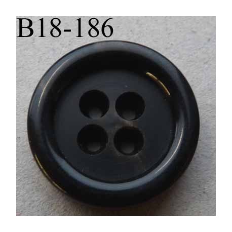 bouton 18 mm haut de gamme couleur noir marbré marron beige 4 trous 