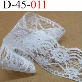 Dentelle synthétique souple douce blanche largeur 45 mm prix au mètre