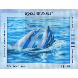 canevas 30X40 marque ROYAL PARIS thème marine land dimension 30 centimètres par 40 centimètres 100 % coton