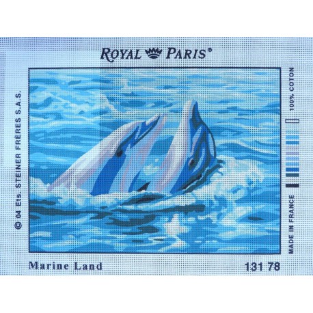 canevas 30X40 marque ROYAL PARIS thème marine lande dimension 30 centimètres par 40 centimètres 100 % coton