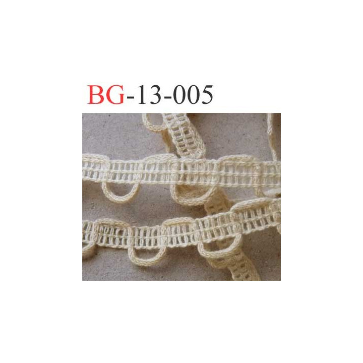 dentelle biais galon boutonnière galon  coton made in france  largeur 13 mm couleur écru prix au mètre