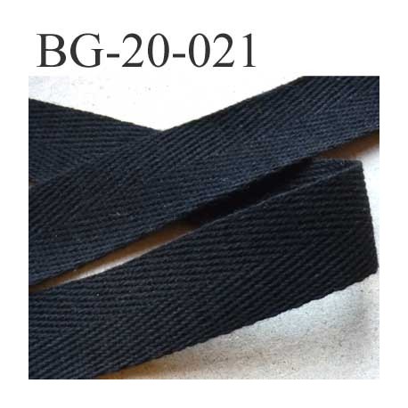 ganse renfort biais sergé coton galon couleur noir provient d'une collection haut de gamme largeur 20 mm prix au mètre