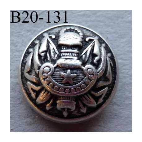 bouton métal 20 mm haut de gamme couleur noir et gris accroche un anneau