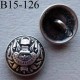 bouton métal 15 mm haut de gamme couleur noir et gris décoration armoiries accroche un anneau