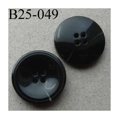 bouton 25 mm haut de gamme couleur noir 4 trous