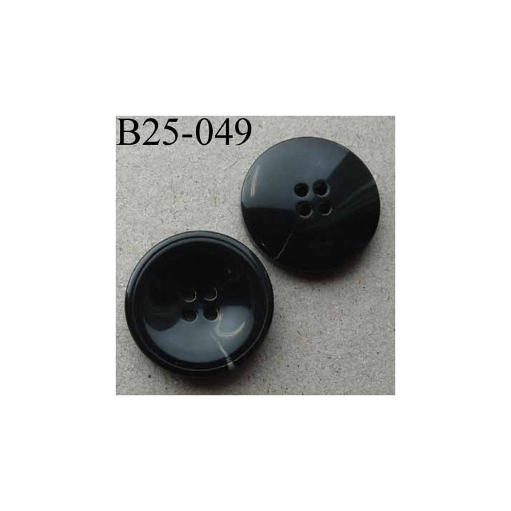 bouton 25 mm haut de gamme couleur noir avec un marque claire 4 trous