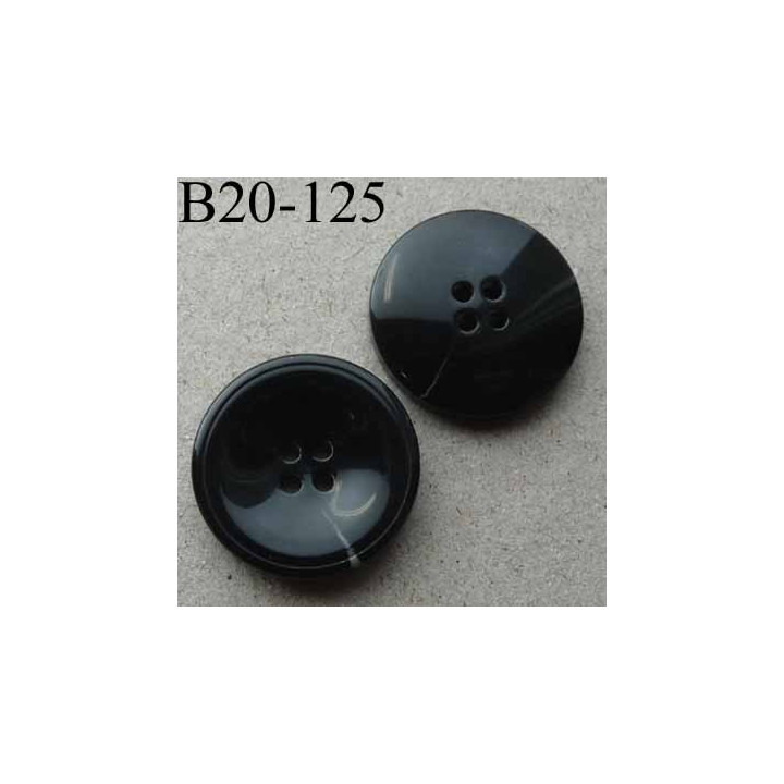bouton 20 mm haut de gamme couleur noir avec un marque claire 4 trous