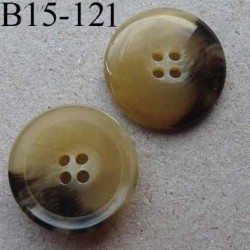 bouton 15 mm haut de gamme couleur beige marbré 4 trous