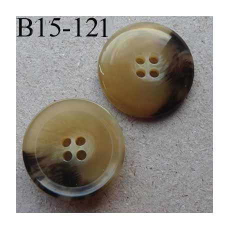 bouton 15 mm haut de gamme couleur beige marbré 4 trous