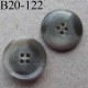 bouton 20 mm haut de gamme couleur gris marbré 4 trous