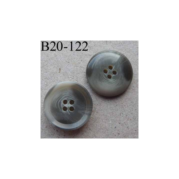 bouton 20 mm haut de gamme couleur gris marbré 4 trous
