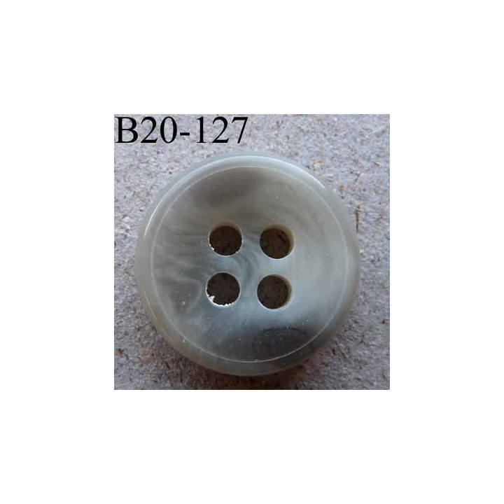bouton 20 mm haut de gamme couleur gris sans bordure 4 trous