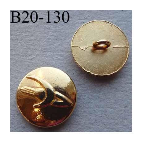 bouton métal 20 mm haut de gamme couleur doré décoré au centre accroche un anneau