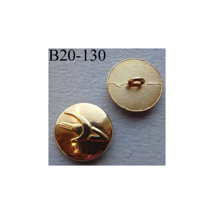 bouton métal 20 mm haut de gamme couleur doré décoré au centre accroche un anneau