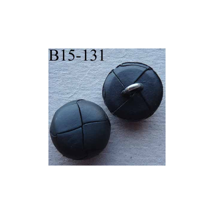 bouton cuir 15 mm haut de gamme couleur noir  accroche un anneau