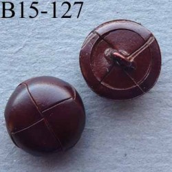 bouton cuir 15 mm haut de gamme couleur marron accroche un anneau