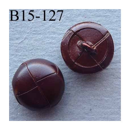 bouton cuir 15 mm haut de gamme couleur marron accroche un anneau