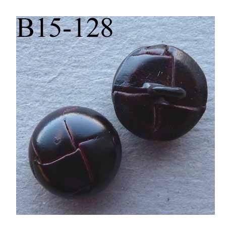 bouton cuir 15 mm haut de gamme couleur marron foncé accroche un anneau