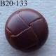 bouton cuir 20 mm haut de gamme couleur marron accroche un anneau