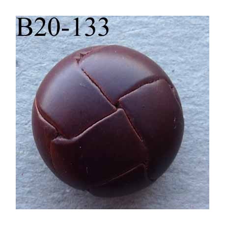 bouton cuir 20 mm haut de gamme couleur marron accroche un anneau