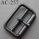 Boucle rectangle en métal couleur acier patiné à ardillon tige avec cran 12 mm largeur extérieur 31 mm