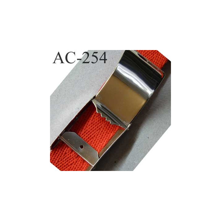 boucle métallique pour sangle de 25 mm de largeur couleur chromé 