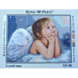 canevas 30X40 marque ROYAL PARIS thème le petit ange dimennsion 30 centimètres par 40 centimètres 100 % coton