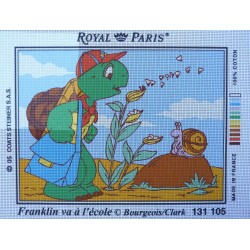 canevas 30X40 marque ROYAL PARIS thème franklin va a l'école dimension 30 centimètres par 40 centimètres 100 % coton