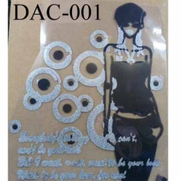 transfert urban girl  noir et gris pailleté avec inscription 
