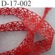 dentelle crochet ancienne 100% coton largeur 17 mm couleur rouge corail provient d'une vieille mercerie parisienne prix au mètre