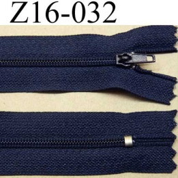 fermeture zip à glissière longueur 16 cm couleur bleu marine non séparable zip nylon largeur 2.5 cm largeur du zip 4 mm
