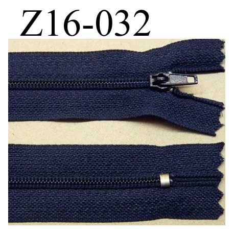 fermeture zip à glissière longueur 16 cm couleur bleu marine non séparable zip nylon largeur 2.5 cm largeur du zip 4 mm