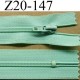 fermeture zip à glissière longueur 20 cm couleur vert lagon non séparable zip nylon largeur 2.5 cm largeur du zip 4 mm