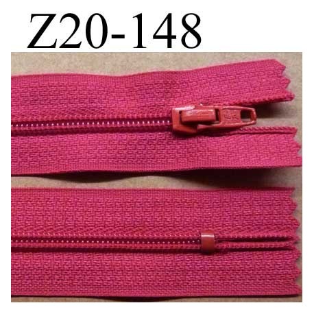 fermeture zip à glissière longueur 20 cm couleur rose fushia non séparable zip nylon largeur 2.5 cm largeur du zip 4 mm