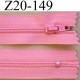 fermeture zip à glissière longueur 20 cm couleur rose non séparable zip nylon largeur 2.5 cm largeur du zip 4 mm
