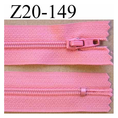 fermeture zip à glissière longueur 20 cm couleur rose non séparable zip nylon largeur 2.5 cm largeur du zip 4 mm