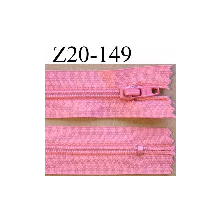 fermeture zip à glissière longueur 20 cm couleur rose non séparable zip nylon largeur 2.5 cm largeur du zip 4 mm