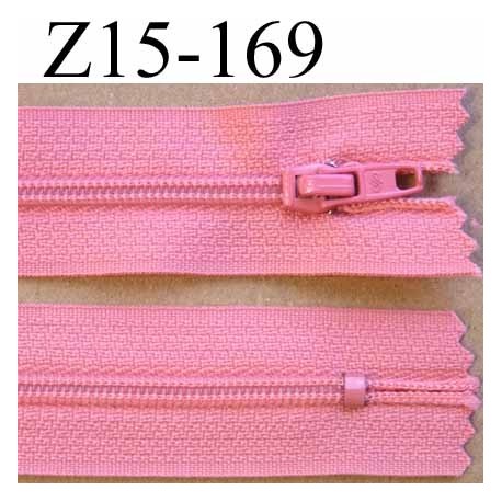 fermeture zip à glissière longueur 15 cm couleur rose non séparable zip nylon largeur 2.5 cm largeur du zip 4 mm