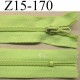 fermeture zip à glissière longueur 15 cm couleur vert  non séparable zip nylon largeur 2.2 cm largeur du zip 3.6 mm